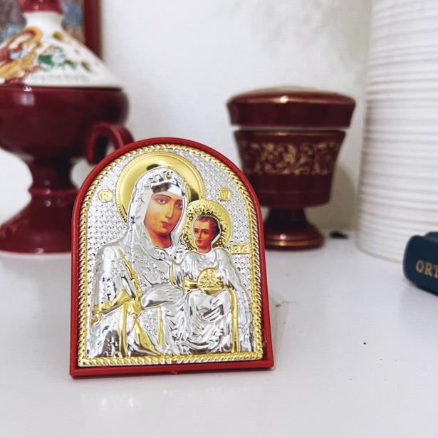 Petite icône de chevet de la Mère de Dieu et du Christ | Icône de voyage