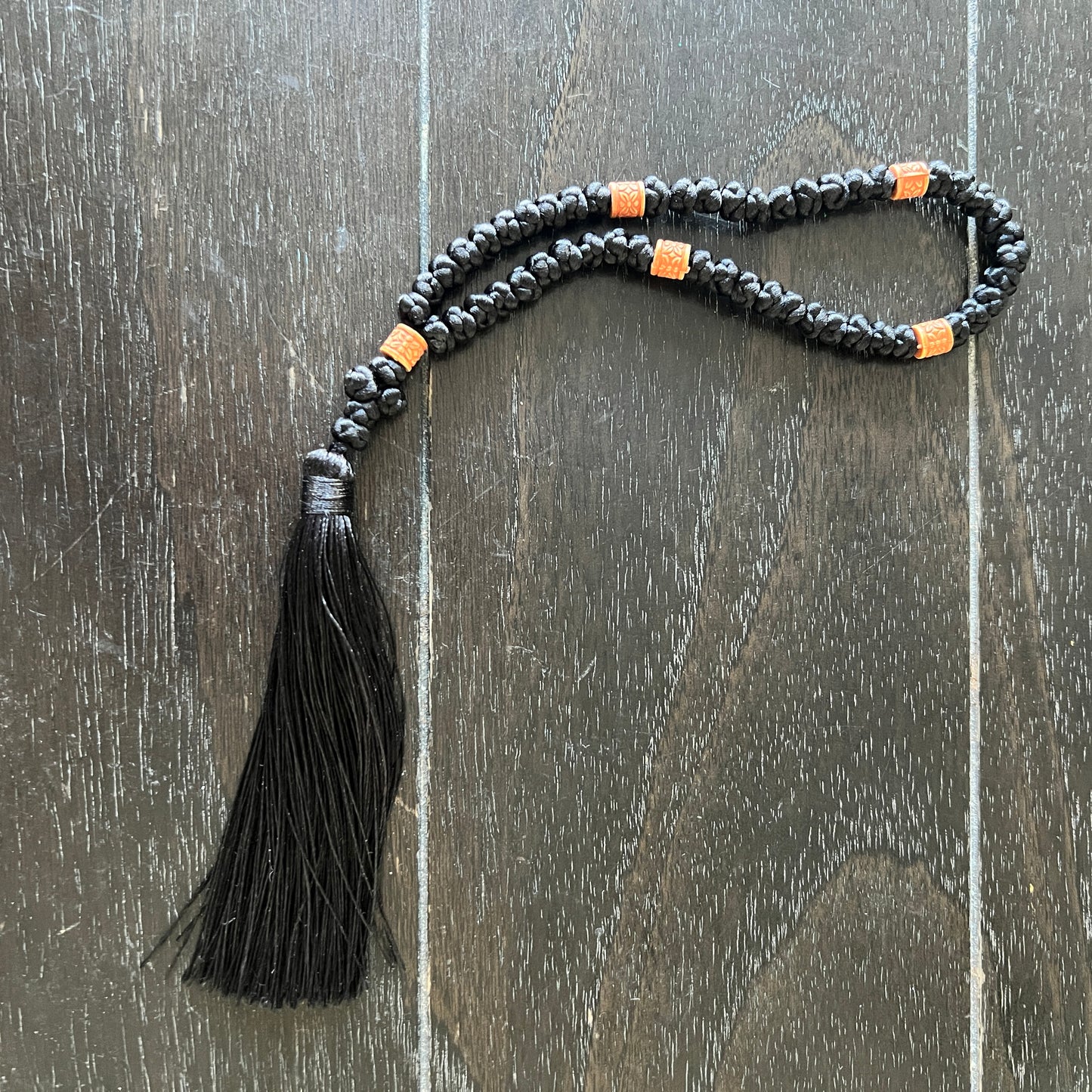 Black Satin Cord 50 Knot with Tassel