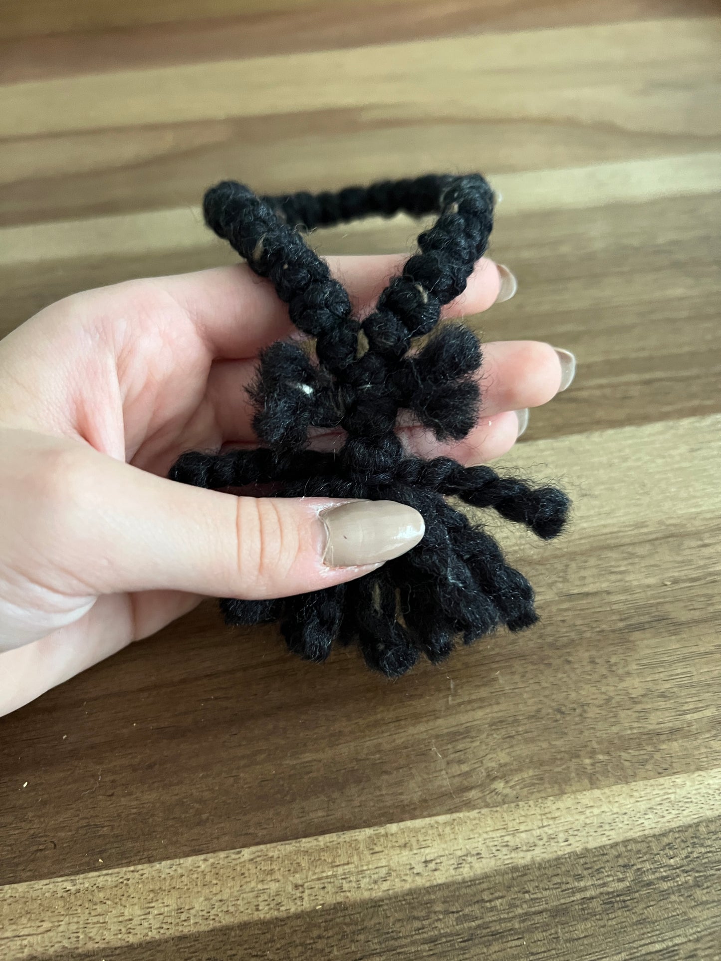 Black Roving Wool 33 Knot Prayer Rope