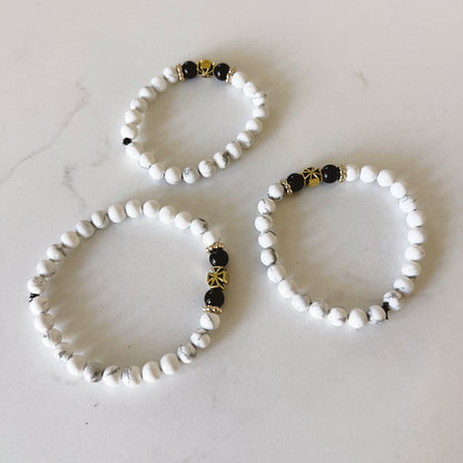 Bracelet de prière en bois de wengé, 33 perles et perles d'espacement lavande