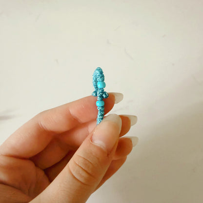 Baby Blue Cord Orthodox Prayer Bracelet with Blue Beads – Fit to Wrist