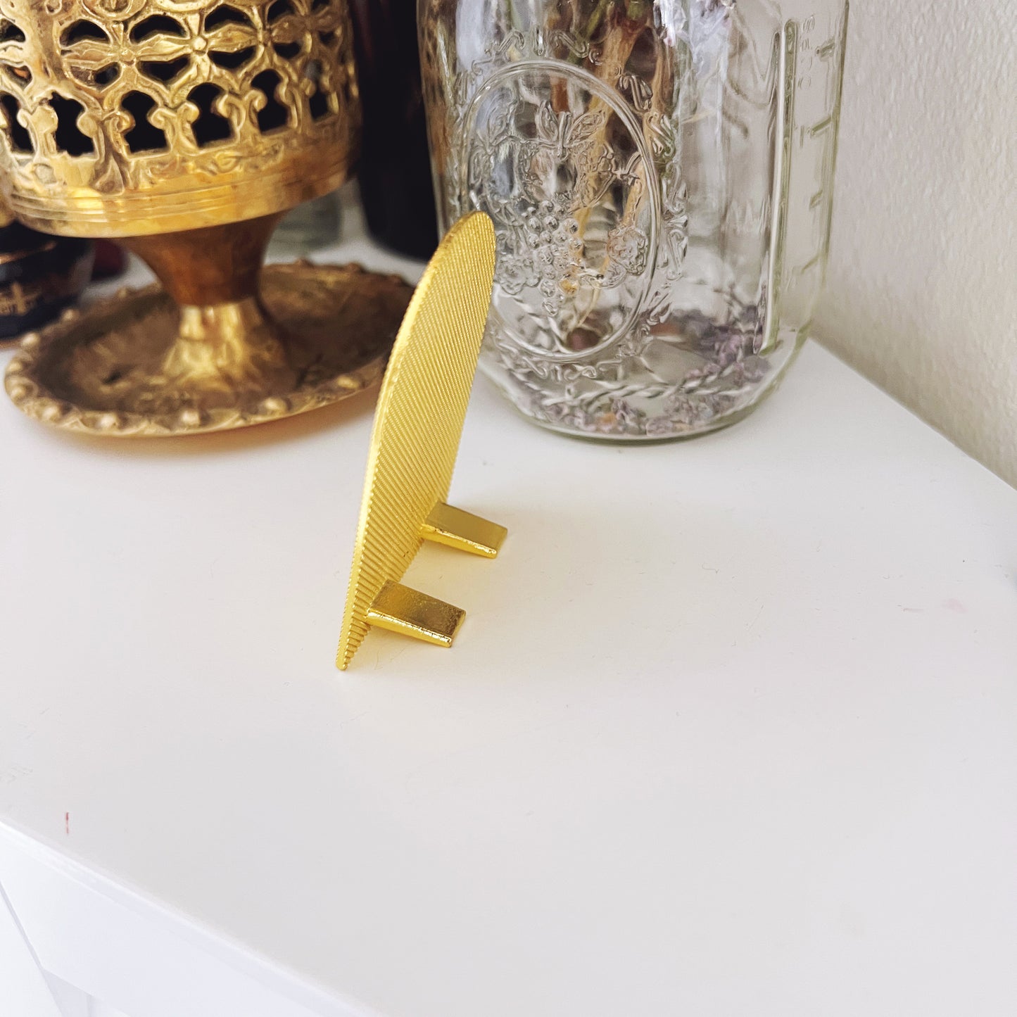 Small Gold Nightstand Icon of the Theotokos and Christ | Travel Icon